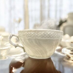 Vintage RICHARD GINORI Italy "Vecchio" Bianco White set of 4 tea cups(CUPS ONLY)